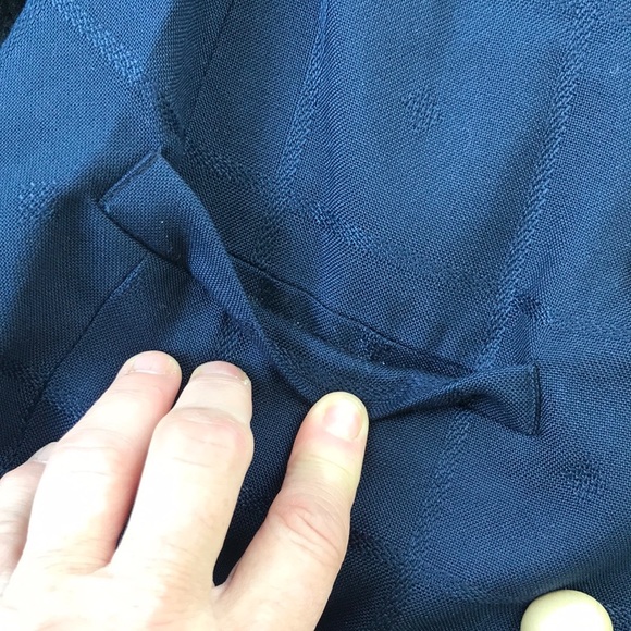 Amanda Smith Petites Navy Blue 2 pc Double Button Look Blazer Skirt Set 10 - Picture 2 of 16